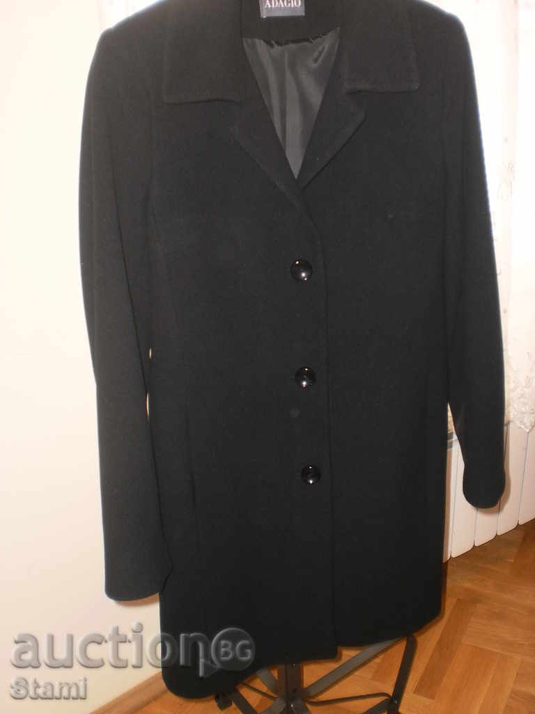 Класическо дамско черно палто ADAGIO, ново, размер ЕU 40
