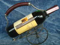 Basket/carrier/ for bottled wine made of white metal