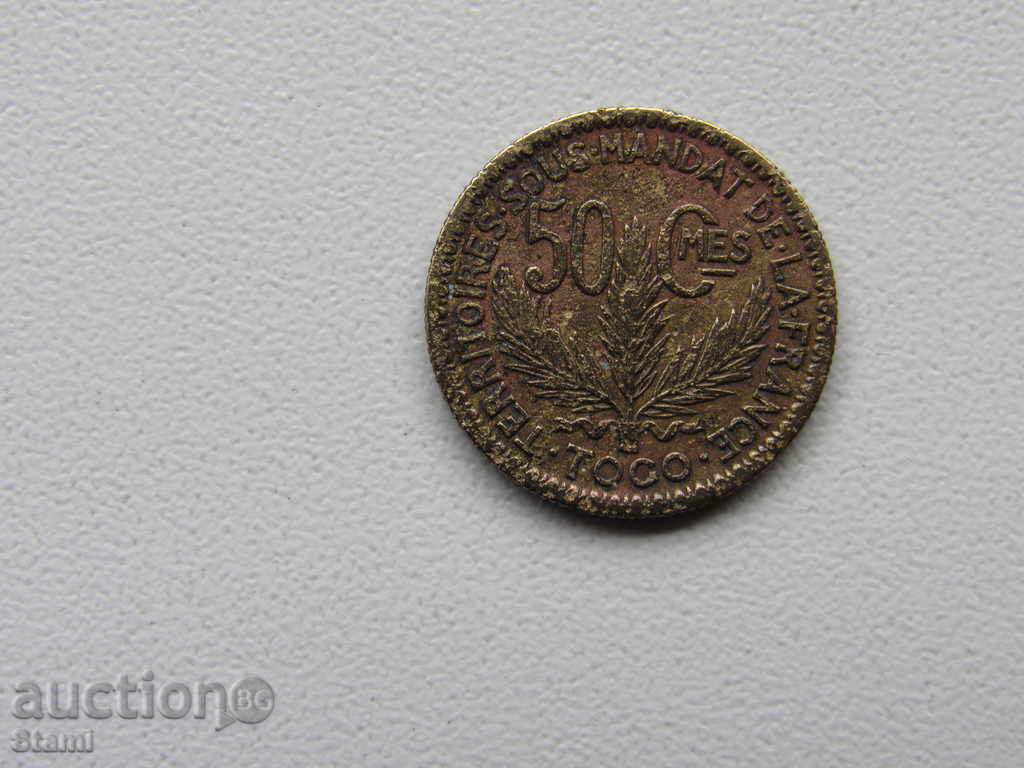 50 centimes, το Τόγκο, το 1924, 30D