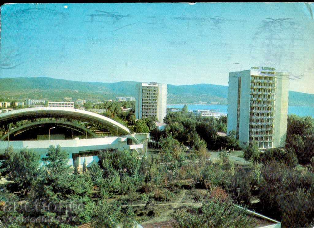 ПЪТУВАЛА КАРТИЧКА изглед СЛЪНЧЕВ БРЯГ ИЗГЛЕД 1974 тираж 3000
