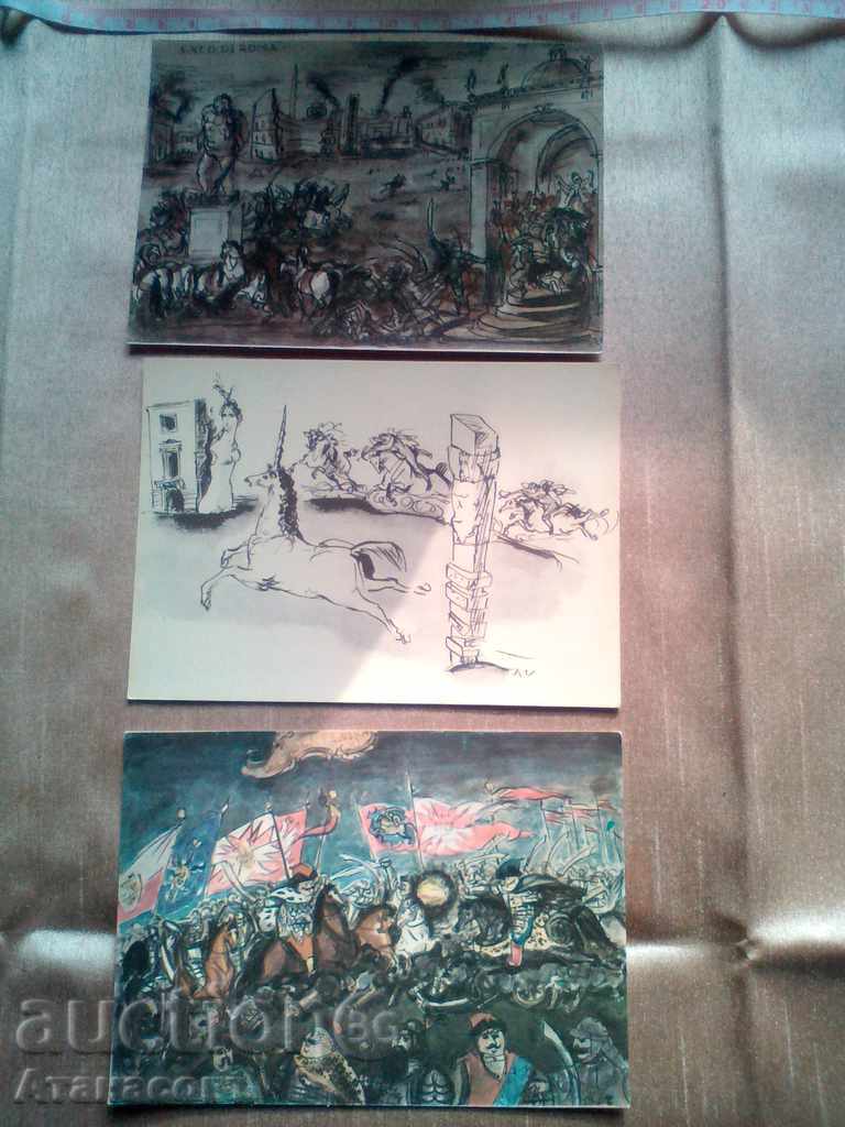 Cards Antoni Uniechowski 1970 - 5 Cards Antoni Uniechowski 1970 - 5