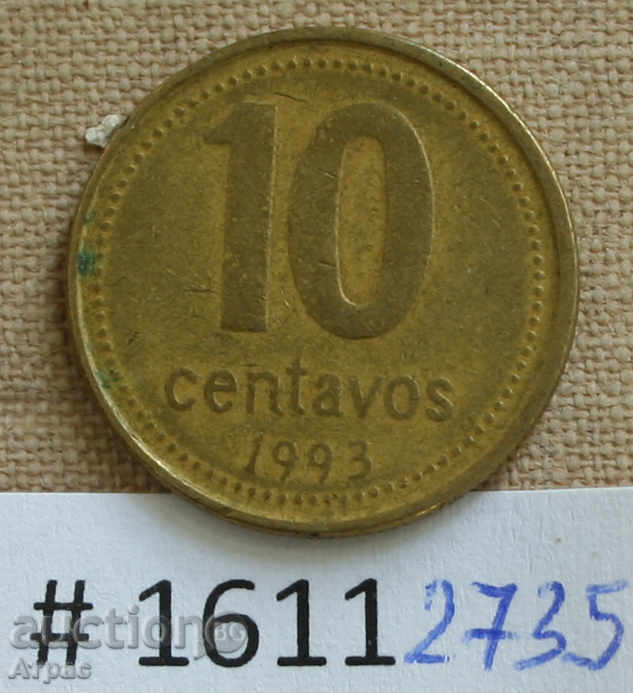 10 tsentavos 1993 Argentina