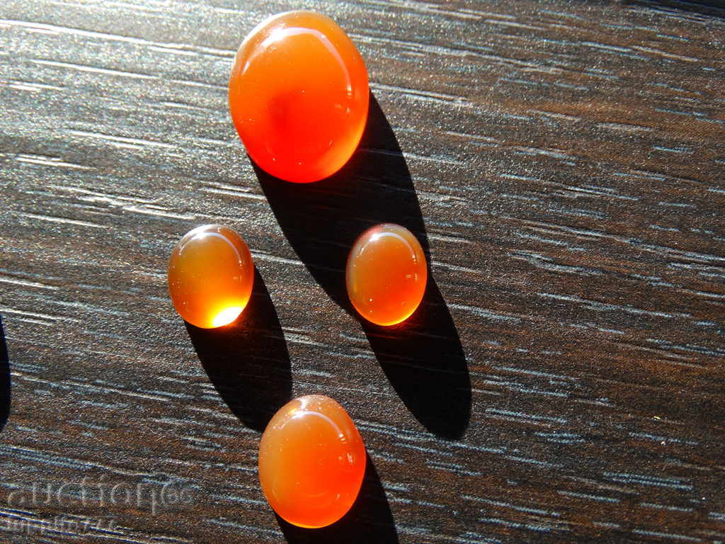 calcedonie naturale - 4 cabochon oval - set
