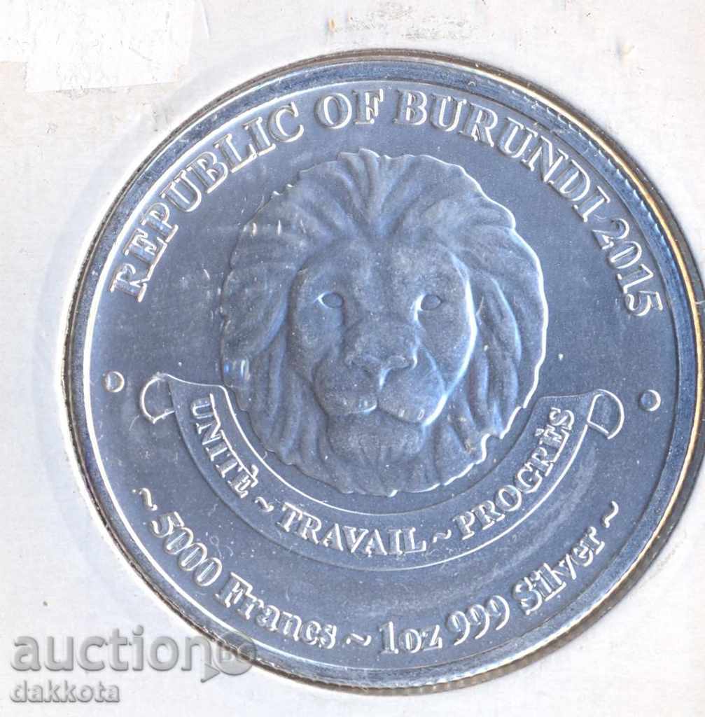 5000 franci Burundi 2015-1 oz 999 oz argint