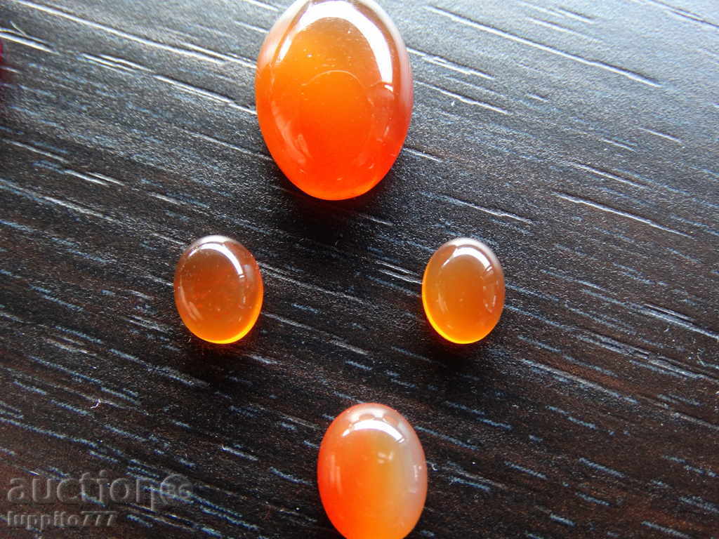 Delivery of natural chalcedon - 4 oval caps set - set Delivery of natural chalcedon - 4 oval caps set - set