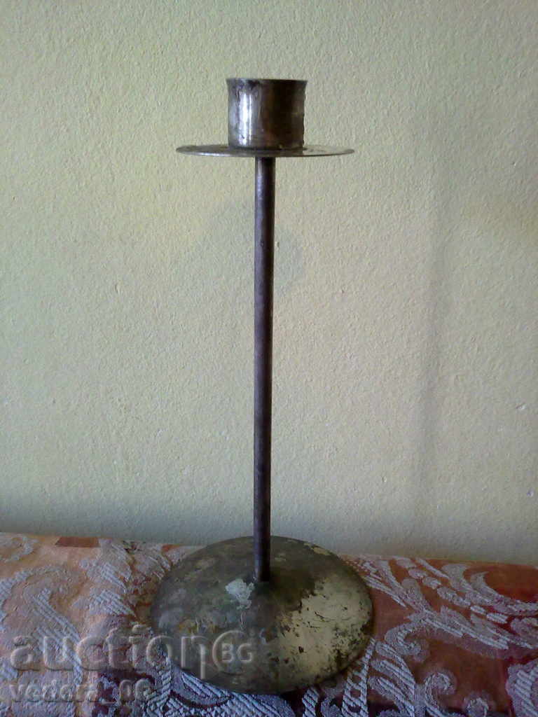 old silver candleholder
