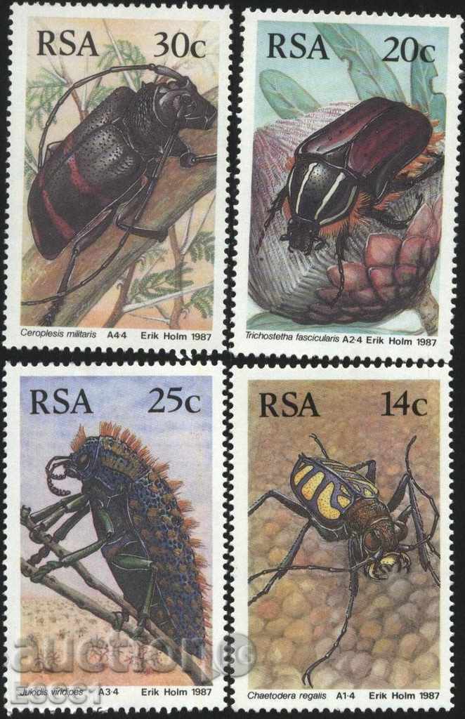 Чисти марки Фауна  Насекоми Бръмбари  1987 от Южна Африка