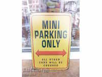 Metal plate car mini car parking small
