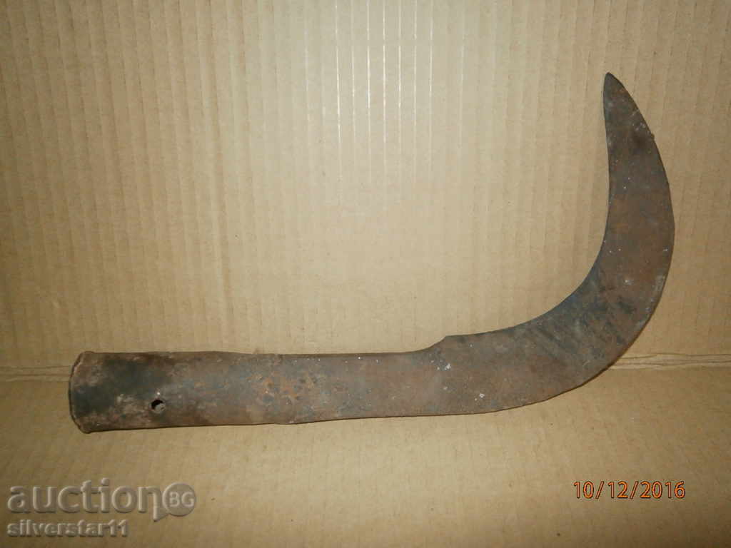 old knicker manually forged sickle ax