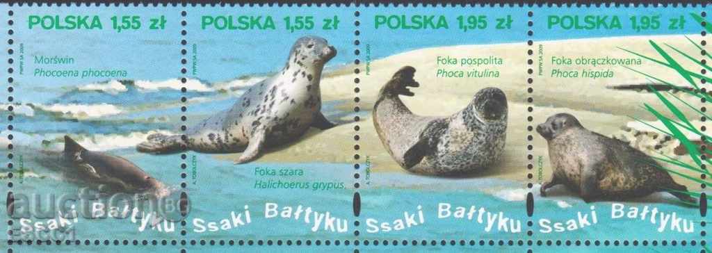 Чисти марки Морска Фауна  Тюлени 2009 от Полша