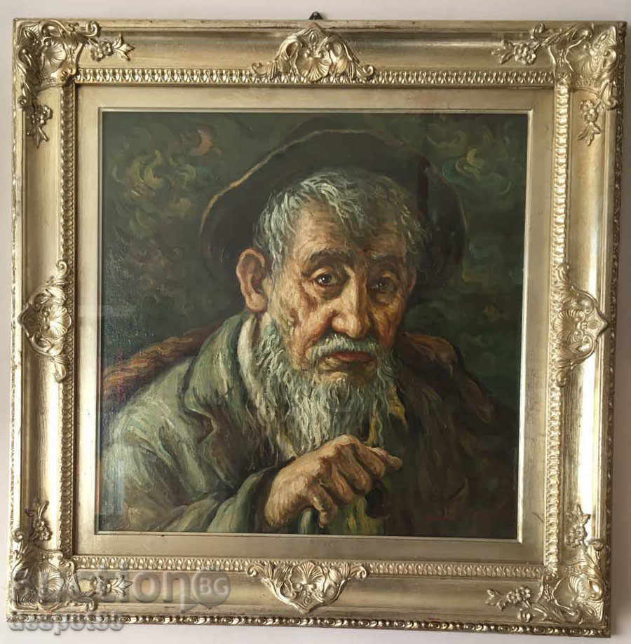 Италия. Alfonso Grassi (1918-2002). Възрастен мъдрец. Масло
