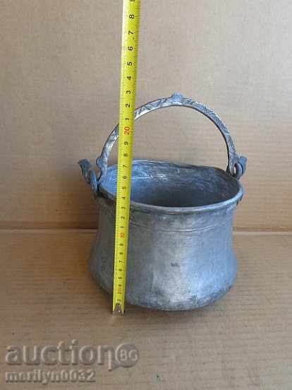 Tinned cauldron, old coin with inscription, copper vessel, coin with price 88.00 BGN | € 44.99 Tinned cauldron, old coin with inscription, copper vessel, coin with price 88.00 BGN | € 44.99