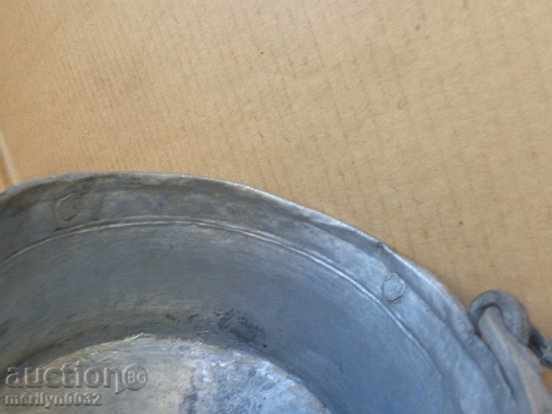 Tinned cauldron, old coin with inscription, copper vessel, coin - 6 Tinned cauldron, old coin with inscription, copper vessel, coin - 6