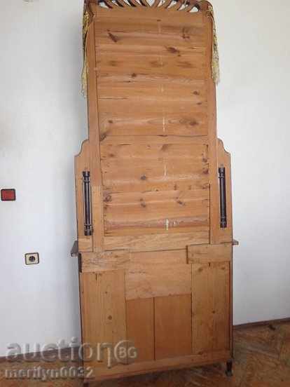 Auction Old vanity buffet mirror cabinet furniture with crocheted lace Auction Old vanity buffet mirror cabinet furniture with crocheted lace