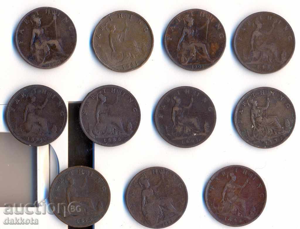 UK 11 fartinga Victoria από διαφορετικά έτη με τιμή 27.00 BGN | € 13.80 UK 11 fartinga Victoria από διαφορετικά έτη με τιμή 27.00 BGN | € 13.80