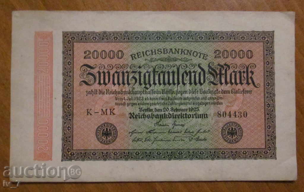 20 000 MARKS 1923 GERMANY