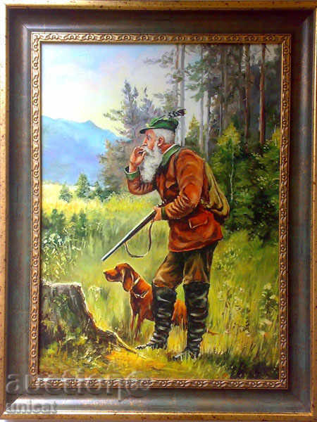 Ο παλιός κυνηγός, ζωγραφική
