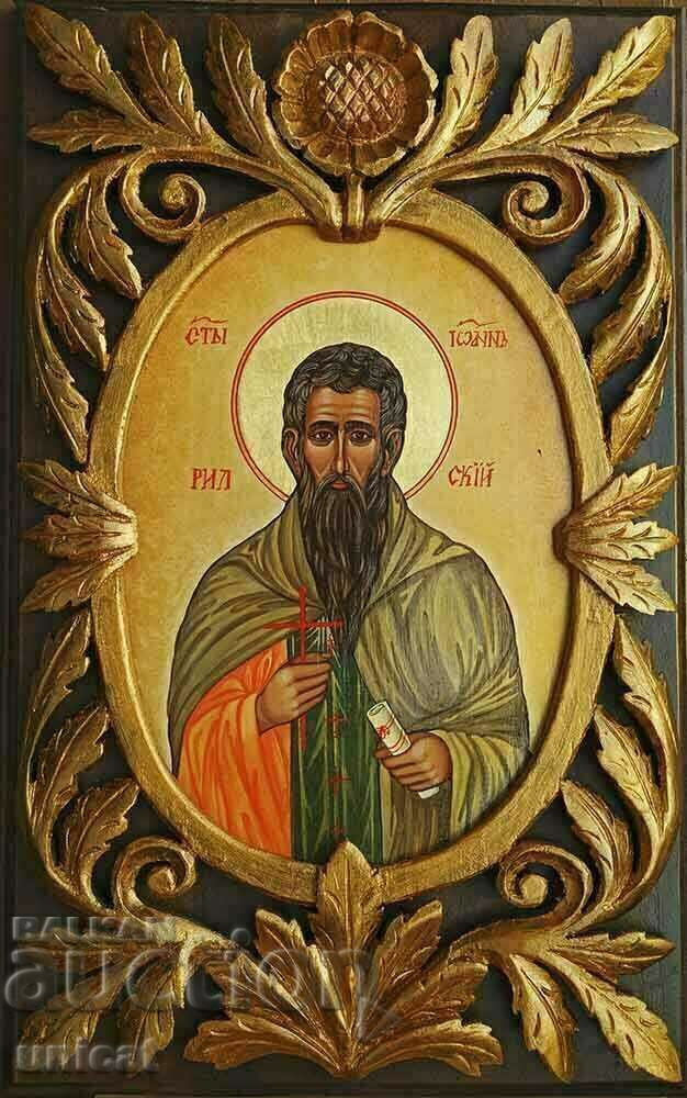 Icon of Saint Ivan of Rila, tempera, wood carving Icon of Saint Ivan of Rila, tempera, wood carving