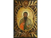 Икона Свети Иван Рилски, темпера, дърворезба