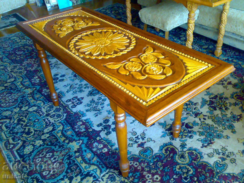 Carved coffee table, unique Carved coffee table, unique
