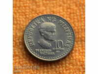 1980 г.- 10 сентимос, Филипини, рядка монета