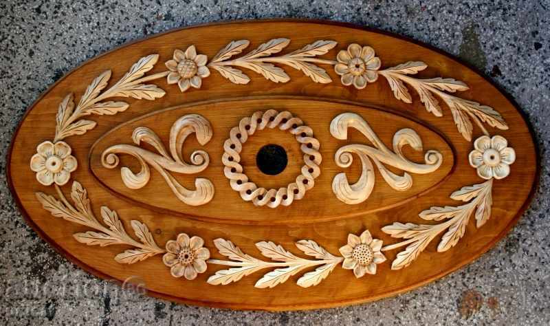 Rosette - ellipse, woodcarving for ceiling, handmade