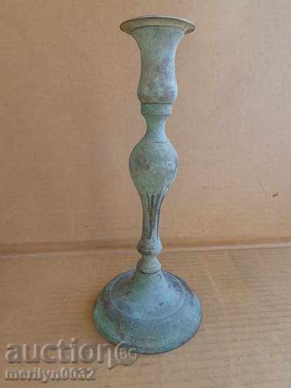 Old bronze Ottoman candlestick, lamp, candelabra candle