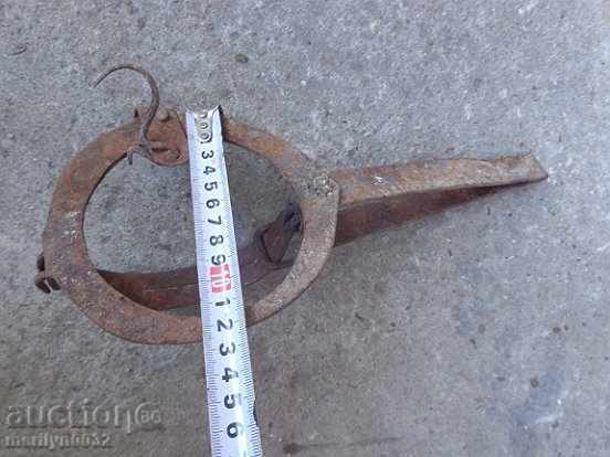 Old hand forged trap, wrought iron primitive - 7