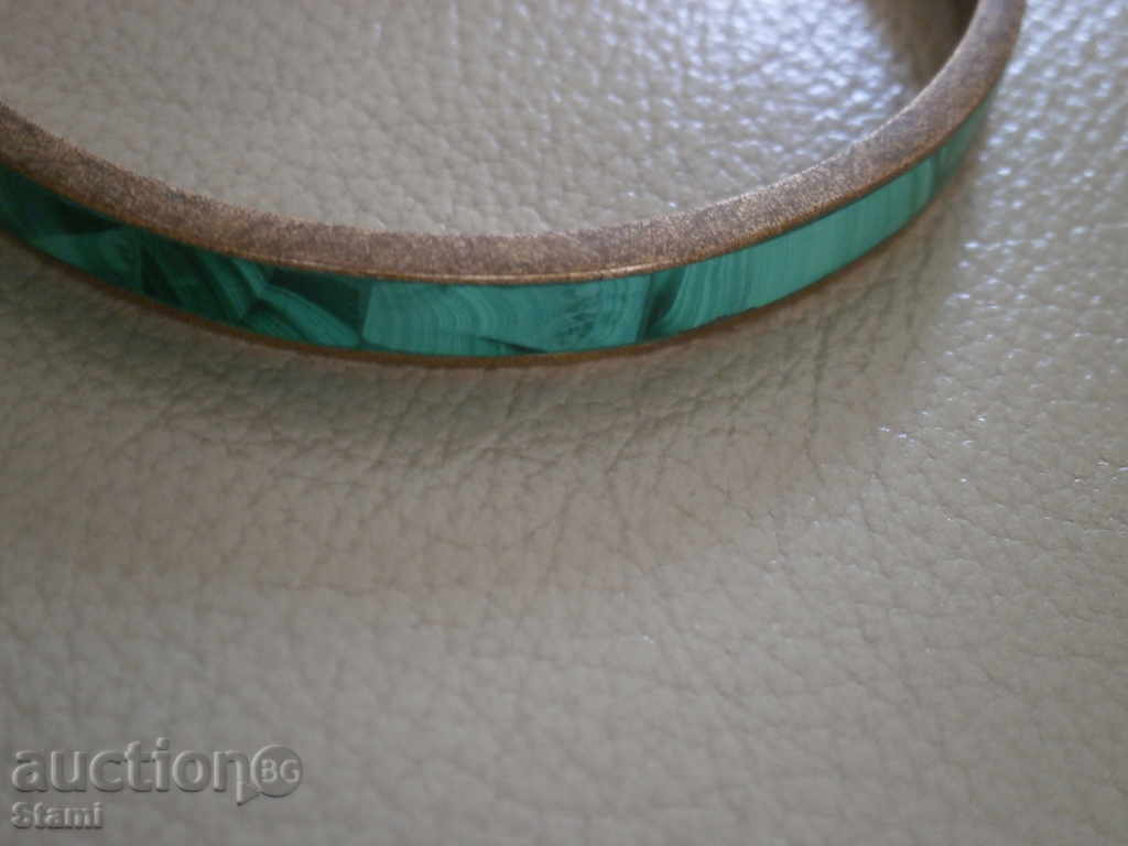 Bracelet of malachite and brass, new - 7