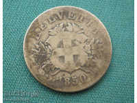 Switzerland Silver 20 Rapen 1850 Rare (kkk)