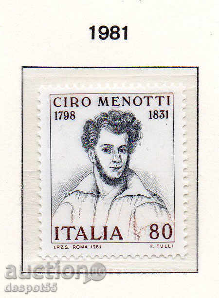 1981 Italia. Ciro Menotti (1798-1831), Patriot.