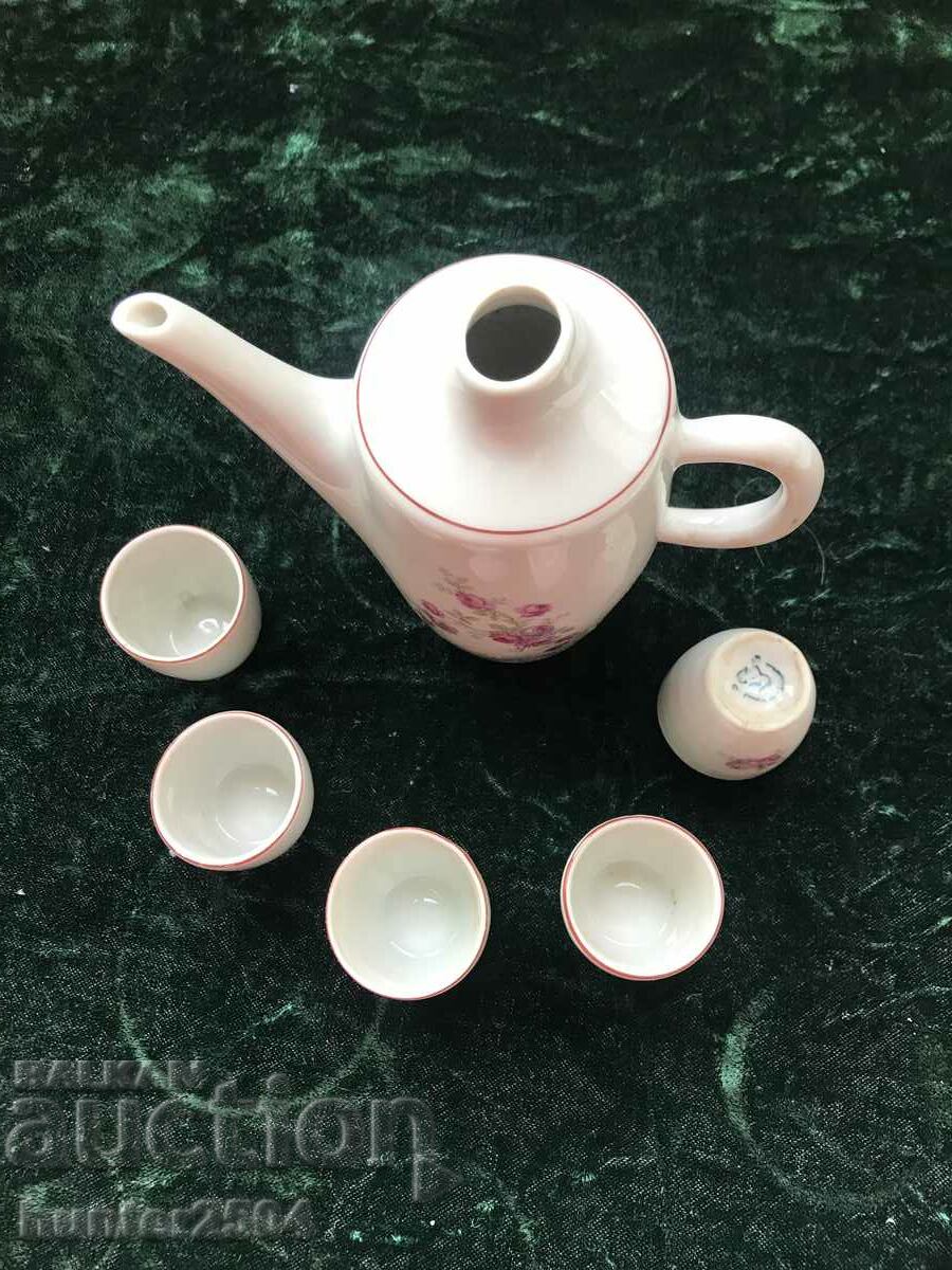 Heated brandy set - BG porcelain, marked with price 19.95 BGN | € 10.20 Heated brandy set - BG porcelain, marked with price 19.95 BGN | € 10.20