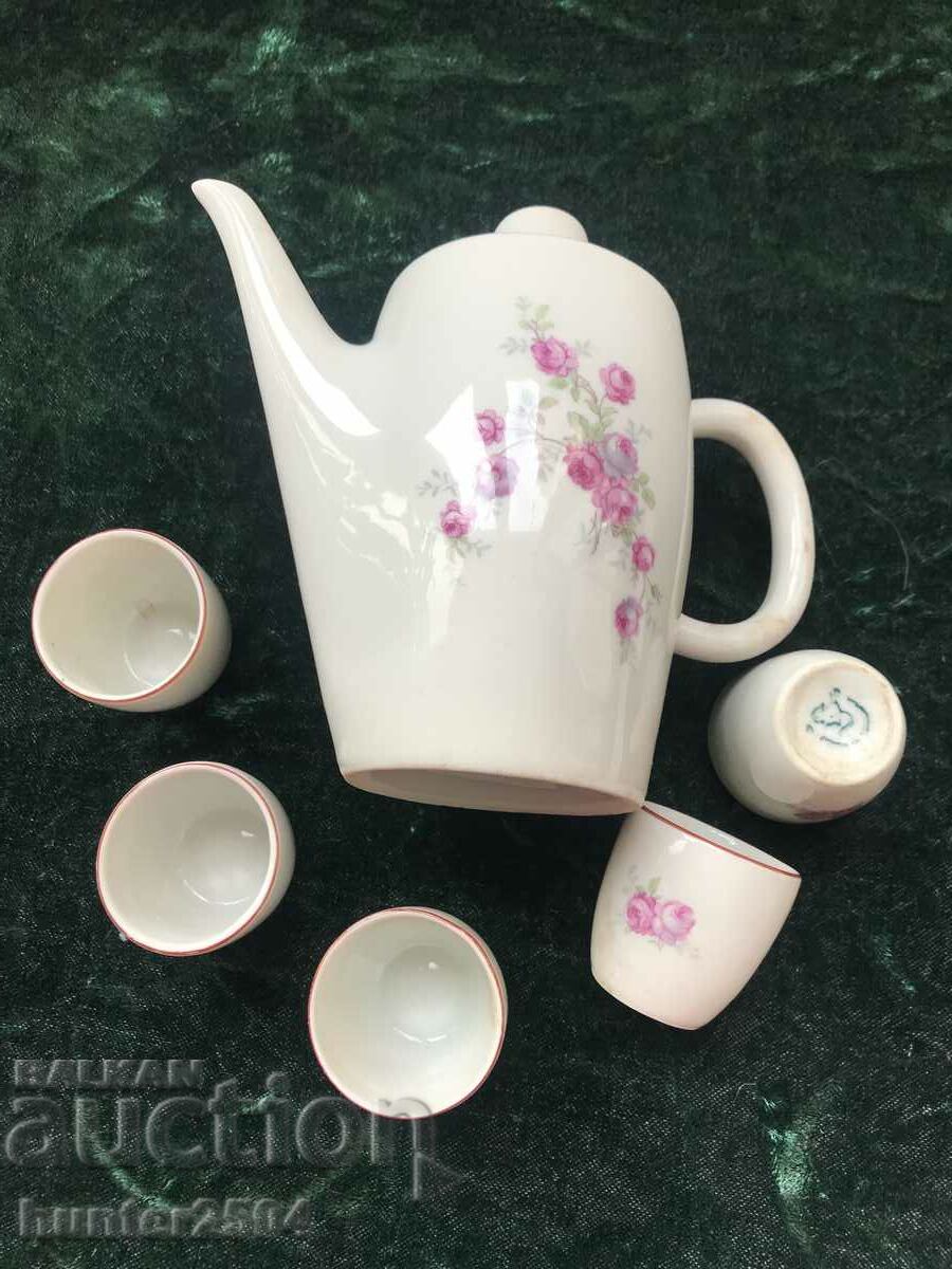 Auction Heated brandy set - BG porcelain, marked Auction Heated brandy set - BG porcelain, marked