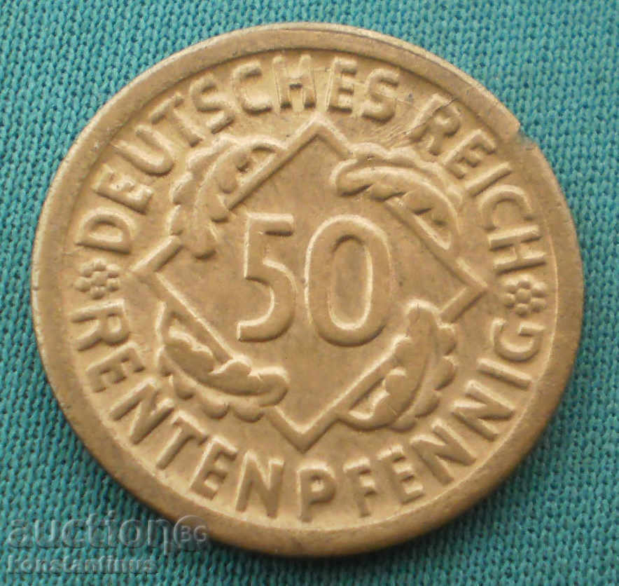 Германия Ваймарска Република 50 Пфениг 1924 D Rare  ( kkk )