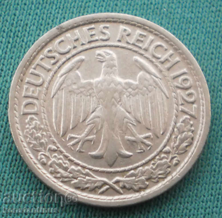 Германия Райх 50 Пфениг 1927 F Rare ( kkk )