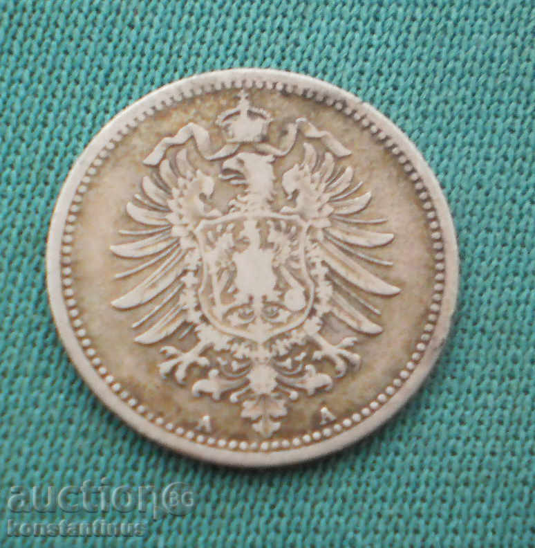 Германия I Райх 20 Пфениг 1873 A Rare Сребро ( kkk )