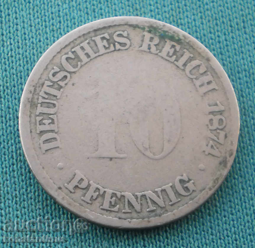 Germany Imperial Reich 10 Phenicia 1874 F Rare (kkk)