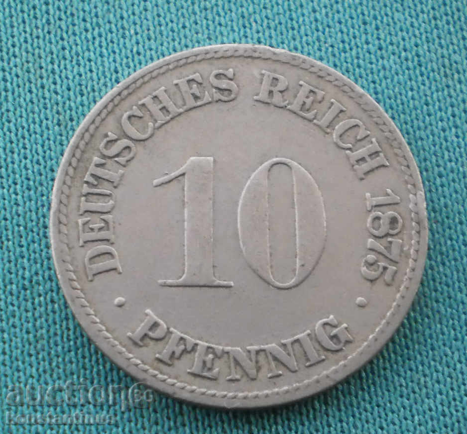 Германия Имперски Райх 10 Пфениг 1875 C Rare ( kkk ) с цена € 2.05 | 4.01 лв.