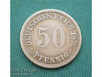 Германия I Райх 50 Пфениг 1876 A Rare Сребро ( kkk )