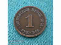Germany Imperial Reich 1 Pfennig 1875 J Rare (kkk)