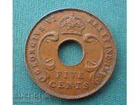 Zanzibar George VI 5 Cent 1941 I Rare (kkk)
