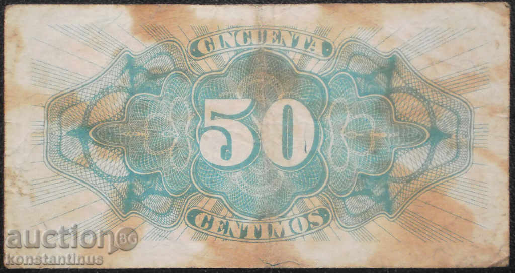 Spania 50 Tsentimo 1937 varianta mai rară rare cu preț € 5.62 | 10.99 BGN