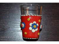 Pahar de sticlă în husă de piele