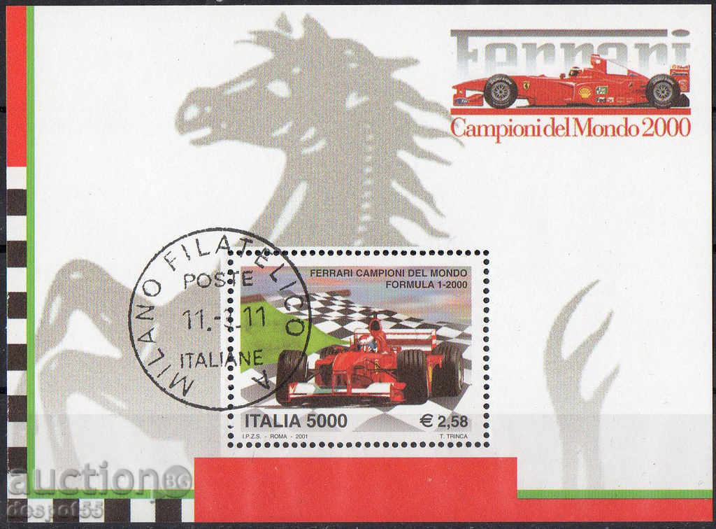 2001. Italy. Ferrari, world champions in Formula 1, 2000