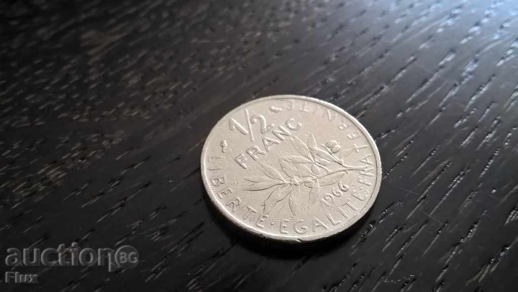 Coin - France - 1/2 (half) franc 1966