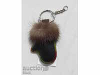 Leather key chain-Mongolian gloves, new