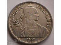 Френски Индокитай 1 Пиастър 1947 Рядка Монета