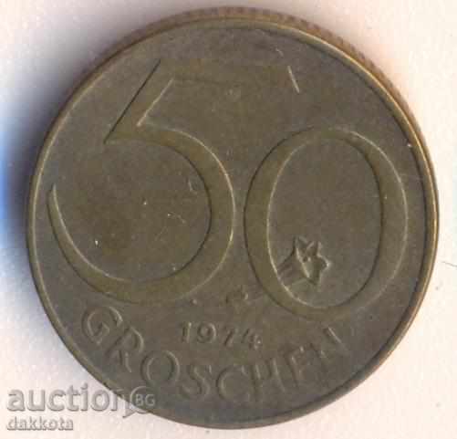 Австрия 50 грошен 1974 година