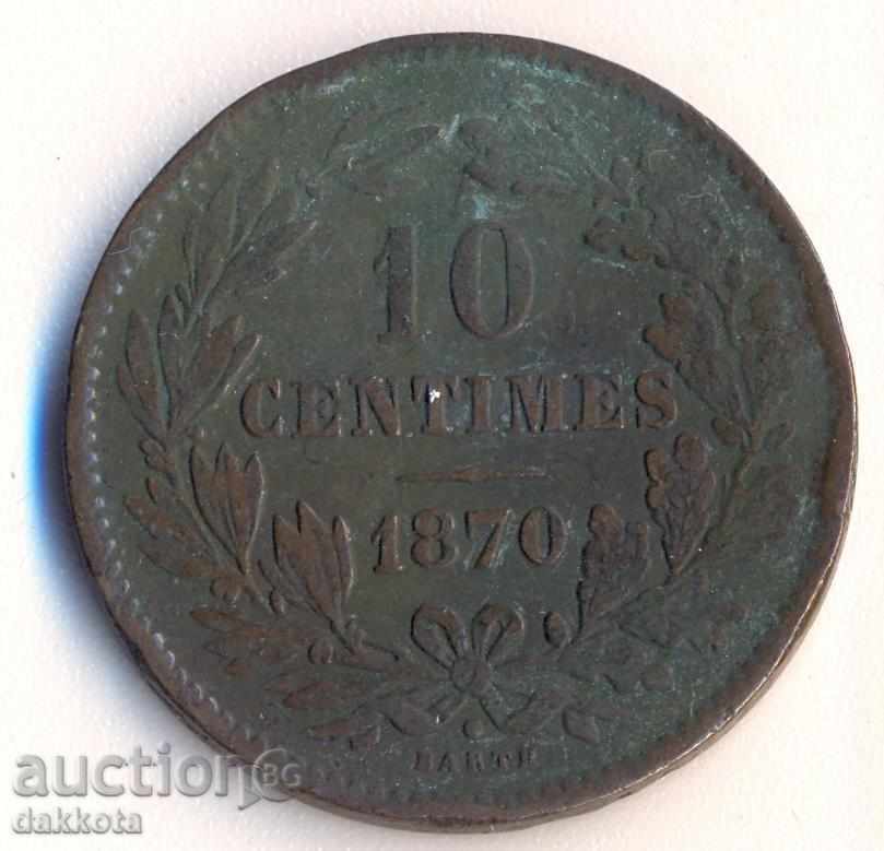 Luxembourg 10 centimes 1870 year