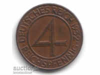 Germany 4 Pfennig 1932 D Rare